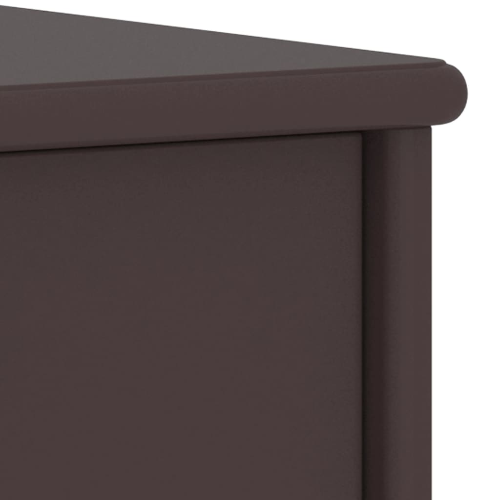 Solid Pinewood Bedside Cabinet, Dark Brown, 35x30x40 cm