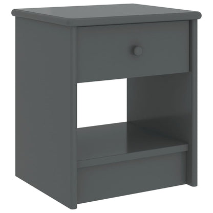 Dark Grey Solid Pinewood Bedside Cabinet 35x30x40 cm