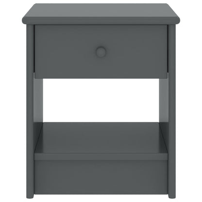 Dark Grey Solid Pinewood Bedside Cabinet 35x30x40 cm