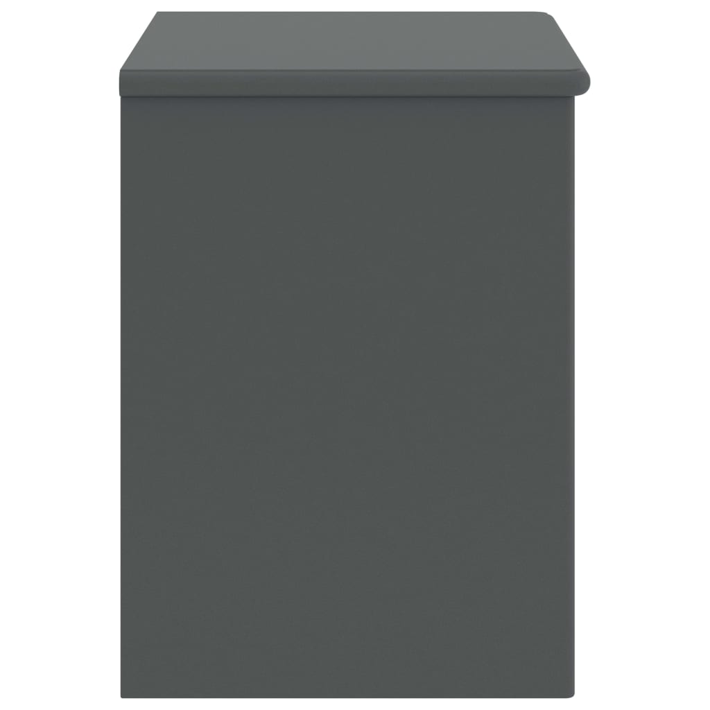 Dark Grey Solid Pinewood Bedside Cabinet 35x30x40 cm