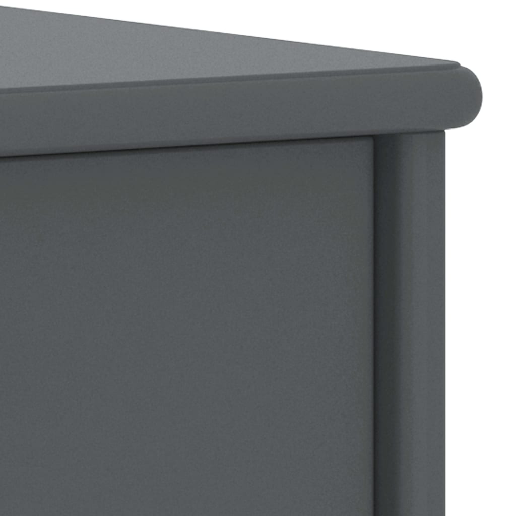Dark Grey Solid Pinewood Bedside Cabinet 35x30x40 cm