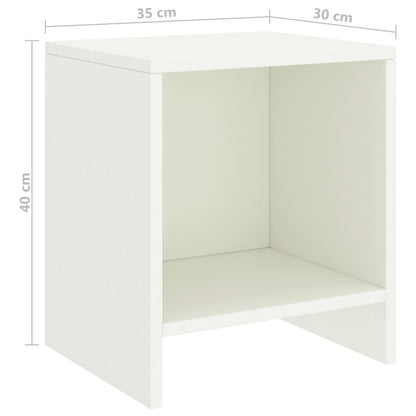 Solid Pinewood Bedside Cabinet, White 35x30x40 cm