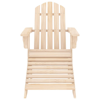 Solid Fir Wood Garden Adirondack Chair & Ottoman Set