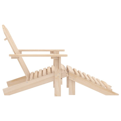 Solid Fir Wood Garden Adirondack Chair & Ottoman Set