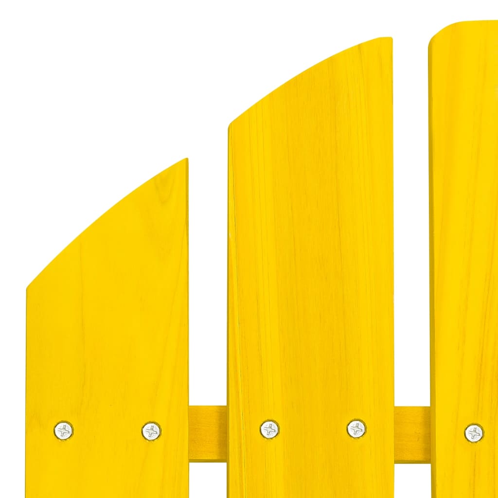 Yellow Solid Fir Wood Garden Adirondack Chair with Ottoman