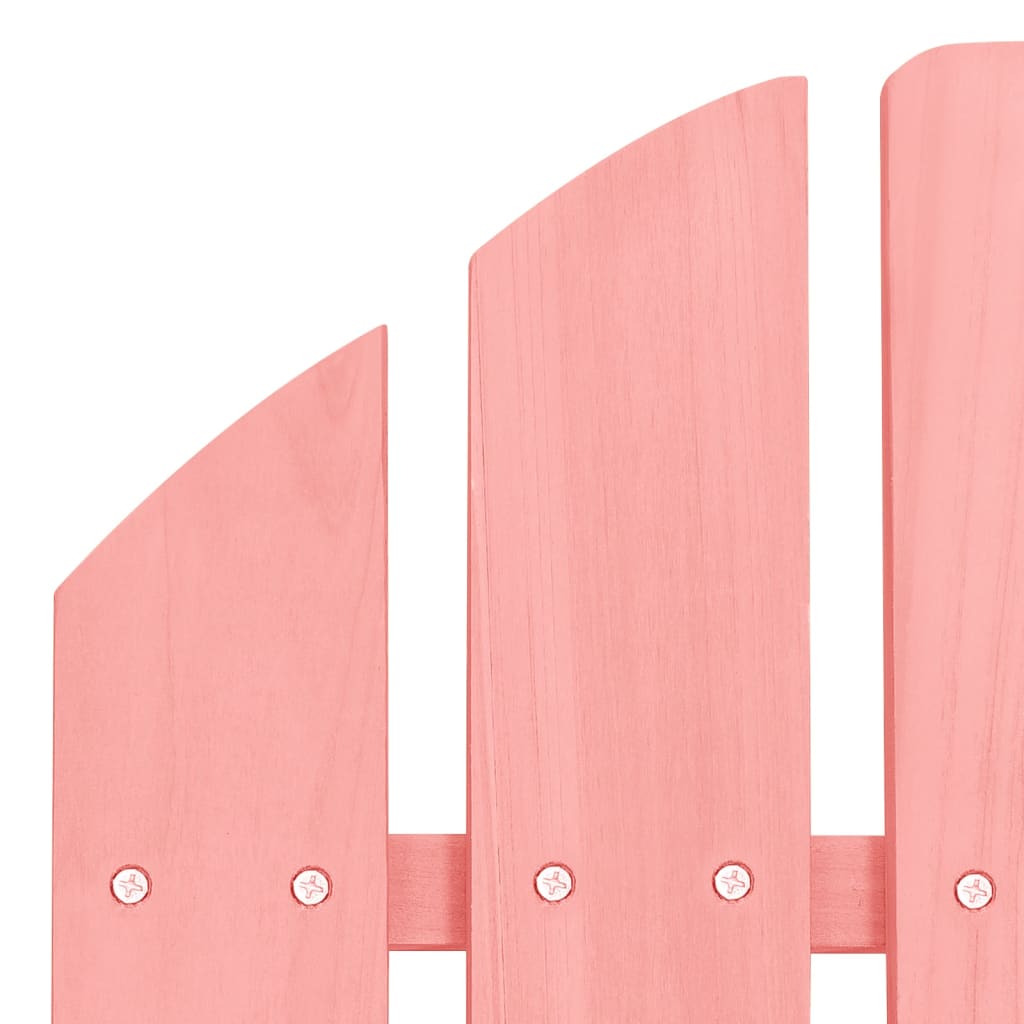 Pink Solid Fir Wood Garden Adirondack Chair with Ottoman