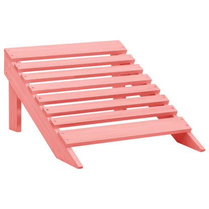 Pink Solid Fir Wood Garden Adirondack Chair with Ottoman