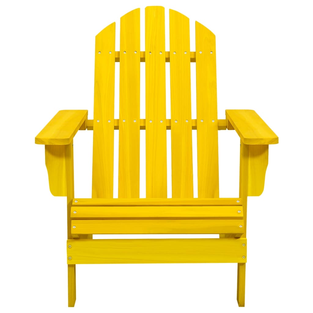 Yellow Solid Fir Wood Adirondack Chair for Garden Relaxation