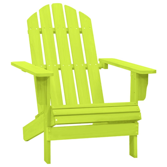 Green Adirondack Chair - Solid Fir Wood for Garden Relaxation