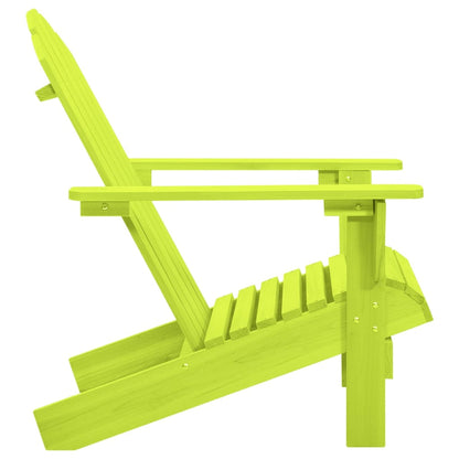 Green Adirondack Chair - Solid Fir Wood for Garden Relaxation