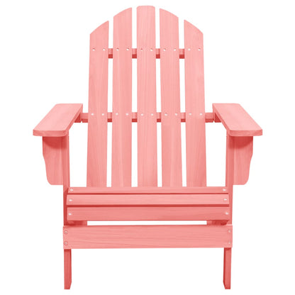 Pink Solid Fir Wood Adirondack Chair for Garden Relaxation