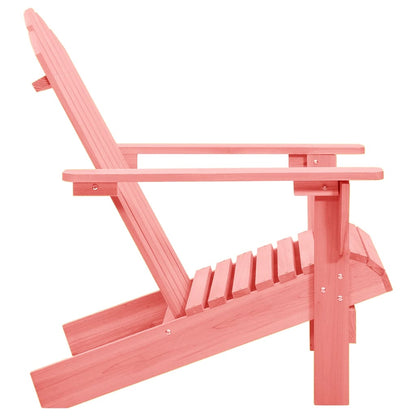 Pink Solid Fir Wood Adirondack Chair for Garden Relaxation