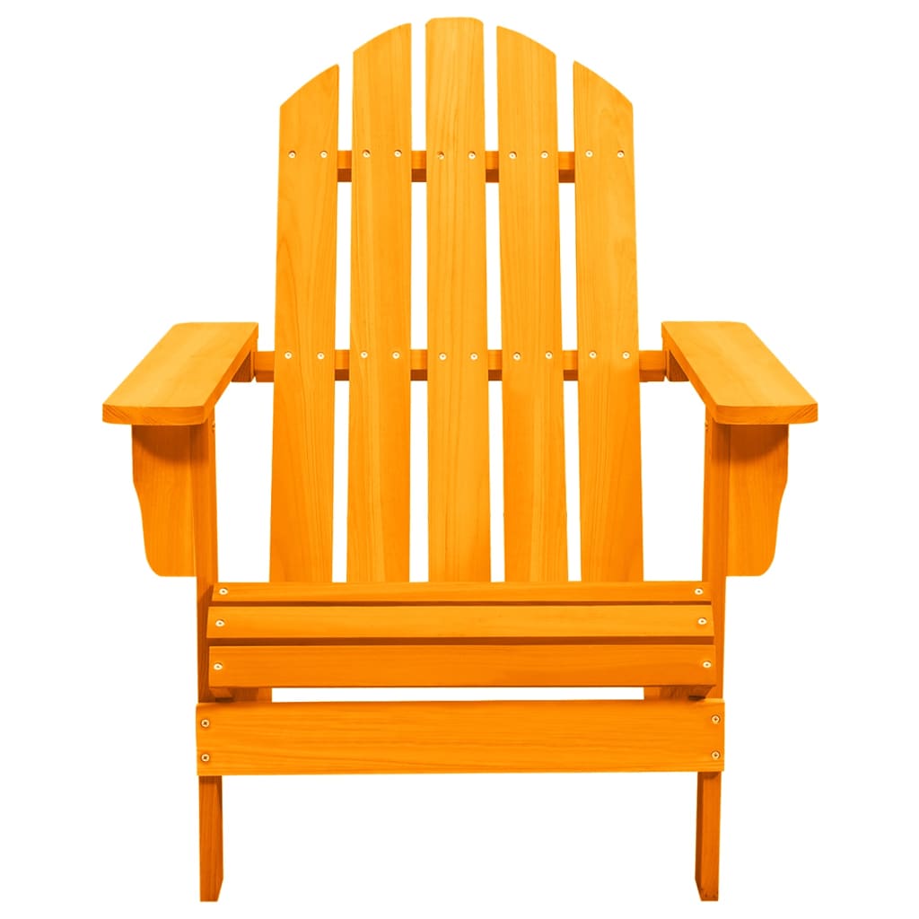 Orange Adirondack Chair in Solid Fir Wood for Your Garden