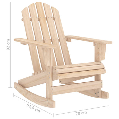 Solid Fir Wood Garden Adirondack Rocking Chair - Natural Finish