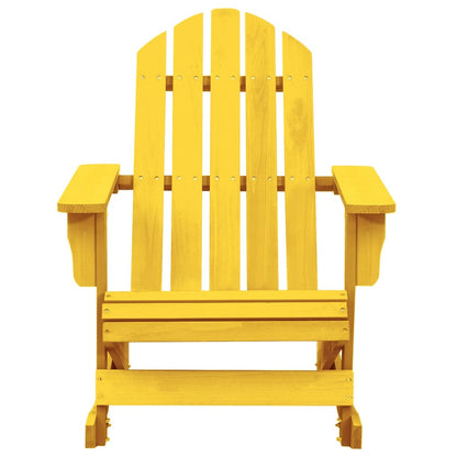 Yellow Solid Fir Wood Adirondack Rocking Chair for Garden Relaxation