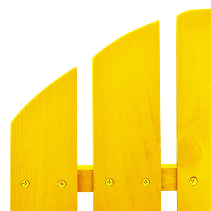 Yellow Solid Fir Wood Adirondack Rocking Chair for Garden Relaxation