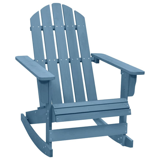 Blue Solid Fir Wood Adirondack Rocking Chair for Gardens