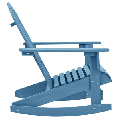 Blue Solid Fir Wood Adirondack Rocking Chair for Gardens