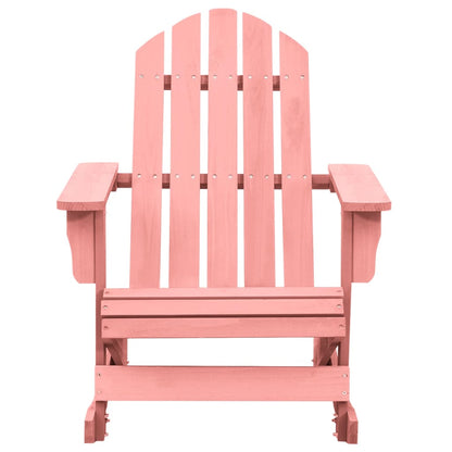 Pink Solid Fir Wood Garden Adirondack Rocking Chair