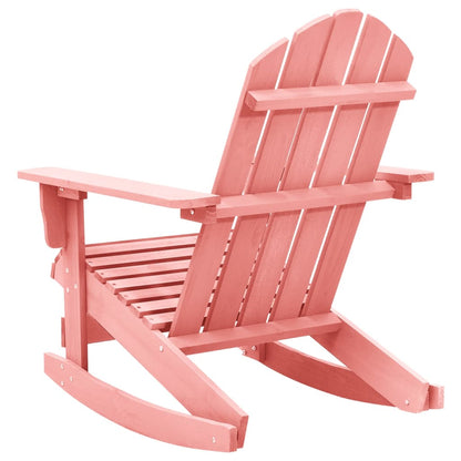 Pink Solid Fir Wood Garden Adirondack Rocking Chair