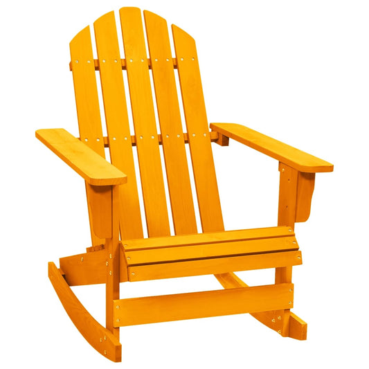 Orange Fir Wood Adirondack Rocking Chair for Gardens