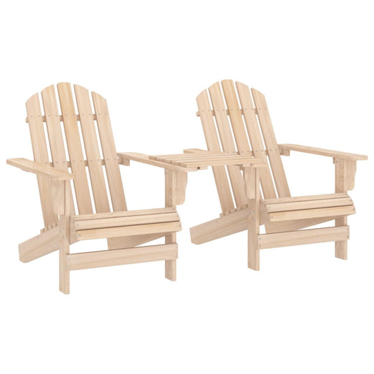 Solid Fir Wood Garden Adirondack Chairs with Tea Table Set