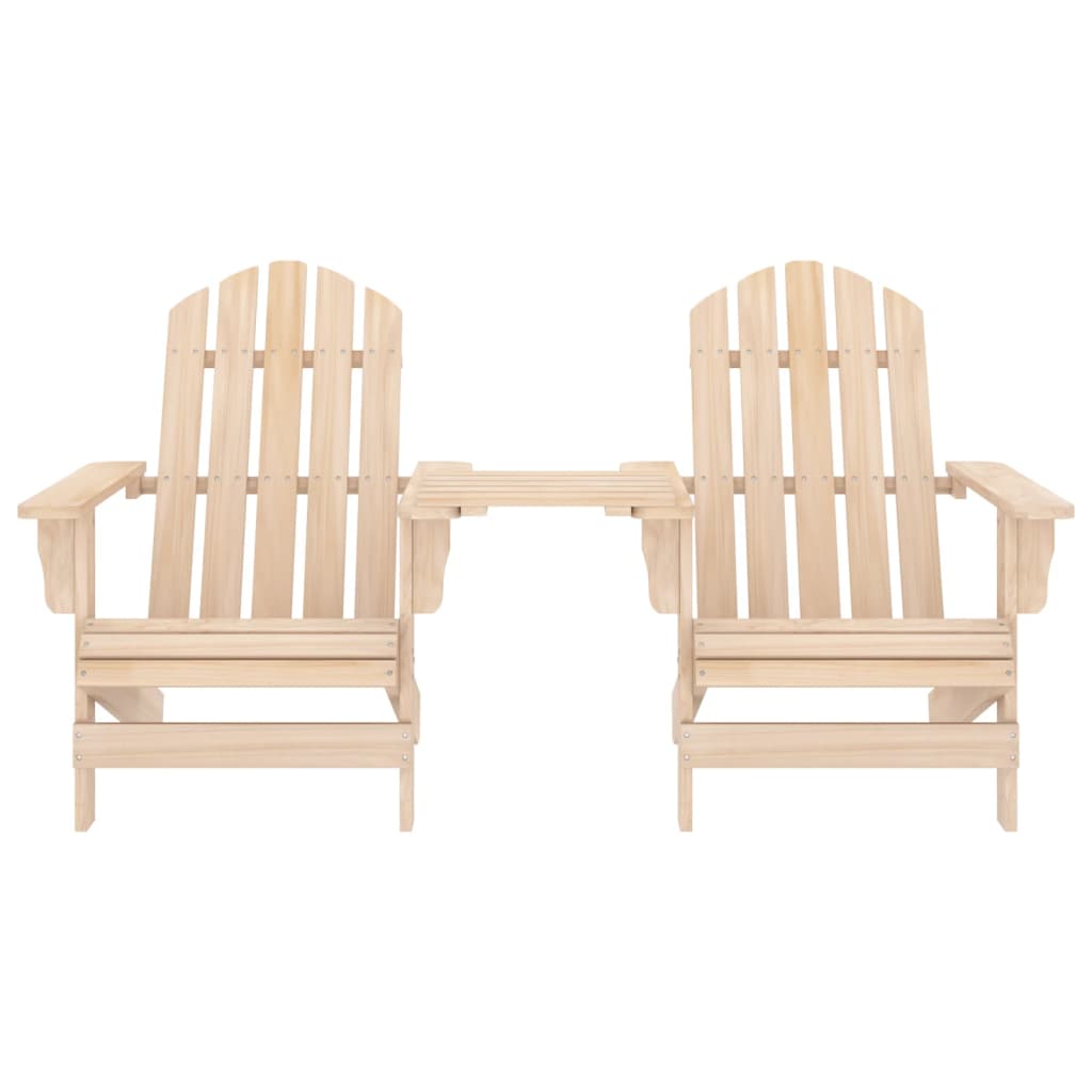 Solid Fir Wood Garden Adirondack Chairs with Tea Table Set
