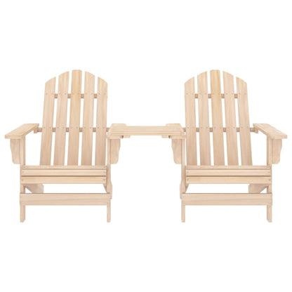 Solid Fir Wood Garden Adirondack Chairs with Tea Table Set