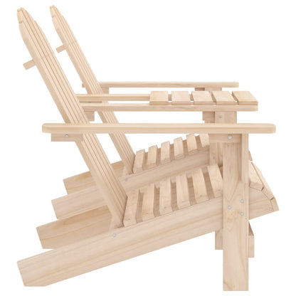 Solid Fir Wood Garden Adirondack Chairs with Tea Table Set