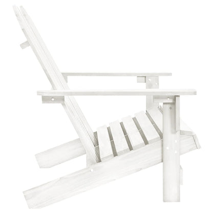 White Solid Fir Wood 2-Seater Garden Adirondack Chair