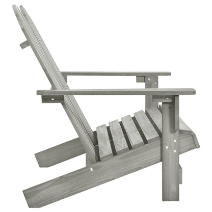 2-Seater Grey Adirondack Chair - Solid Fir Wood for Garden