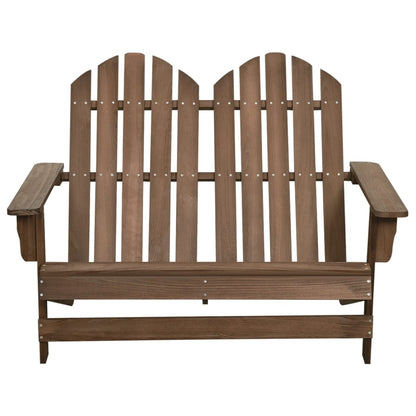 2-Seater Brown Fir Wood Garden Adirondack Chair