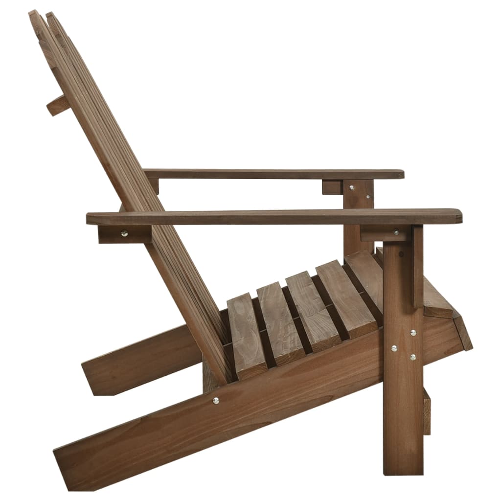 2-Seater Brown Fir Wood Garden Adirondack Chair
