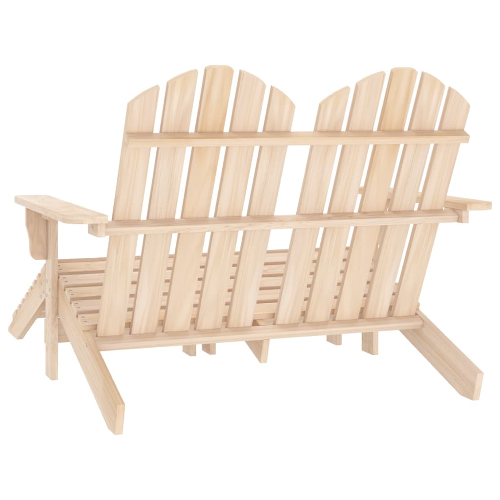 2-Seater Adirondack Chair & Ottoman Set – Fir Wood Elegance