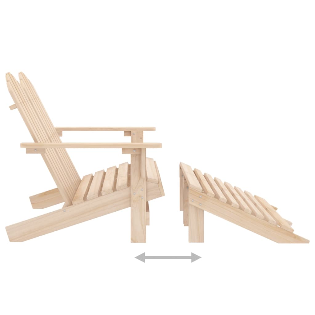 2-Seater Adirondack Chair & Ottoman Set – Fir Wood Elegance