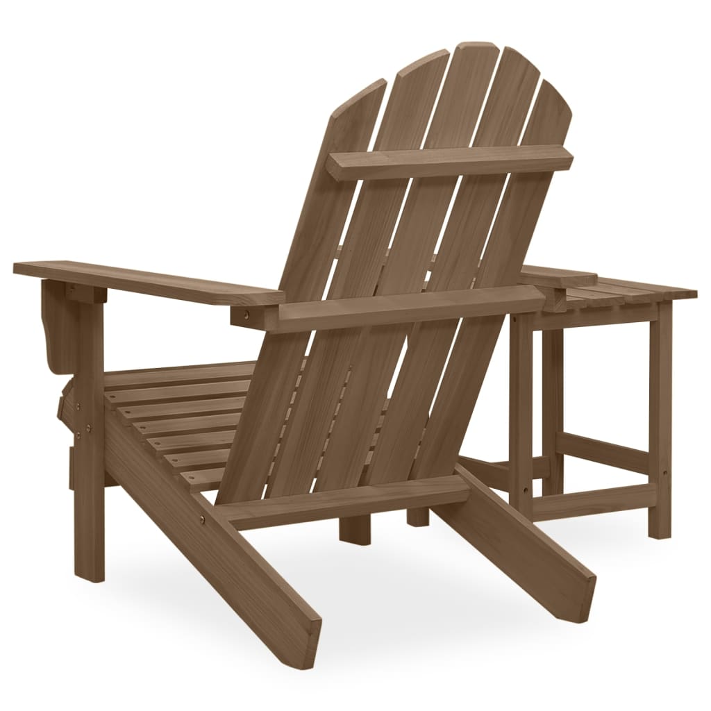 Garden Adirondack Chair with Table Solid Fir Wood Brown