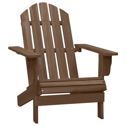 Garden Adirondack Chair with Table Solid Fir Wood Brown