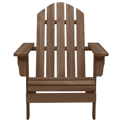 Garden Adirondack Chair with Table Solid Fir Wood Brown
