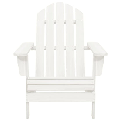 Garden Adirondack Chair with Ottoman&Table Solid Fir Wood White