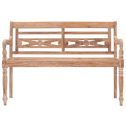 White Wash Teak Wood Batavia Bench 120cm - Solid & Stylish Seating