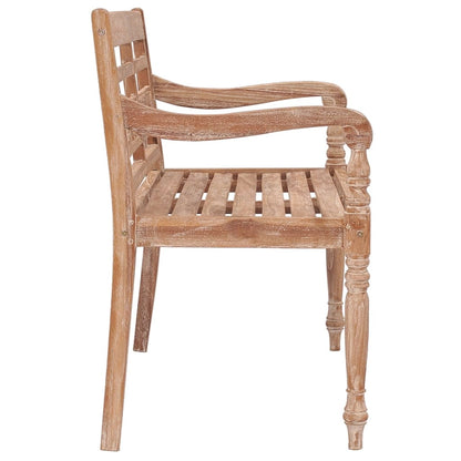 White Wash Teak Wood Batavia Bench 120cm - Solid & Stylish Seating