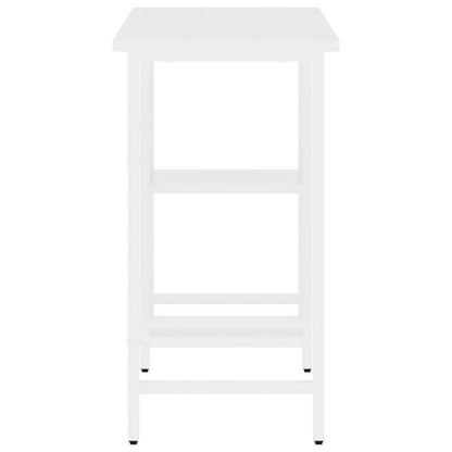 Sleek White MDF & Metal Computer Desk 80x40x72 cm