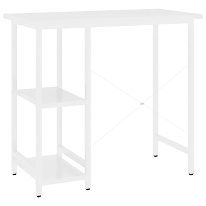 Sleek White MDF & Metal Computer Desk 80x40x72 cm