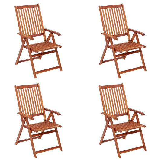 4 Pcs Solid Acacia Wood Folding Garden Chairs - Durable & Stylish