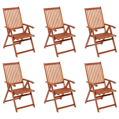 6-Piece Folding Garden Chairs Set - Solid Acacia Wood