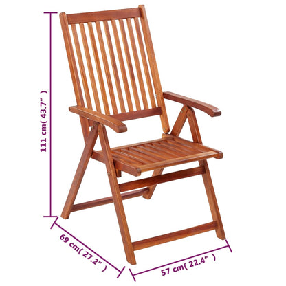6-Piece Folding Garden Chairs Set - Solid Acacia Wood