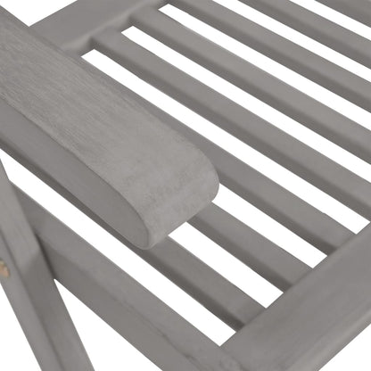4-Piece Grey Acacia Wood Garden Reclining Chairs Set