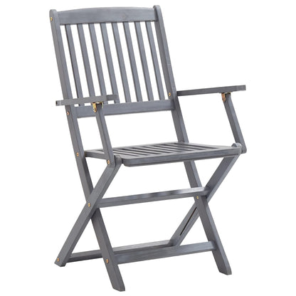 6 Pc Acacia Wood Folding Outdoor Chairs - Solid & Elegant Design