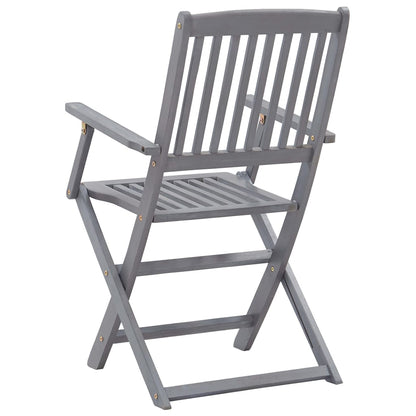 6 Pc Acacia Wood Folding Outdoor Chairs - Solid & Elegant Design