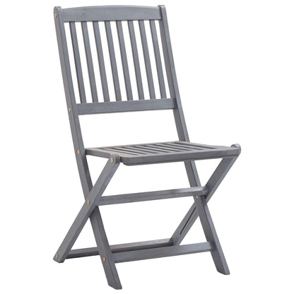 6-Piece Folding Outdoor Chairs Set - Solid Acacia Wood